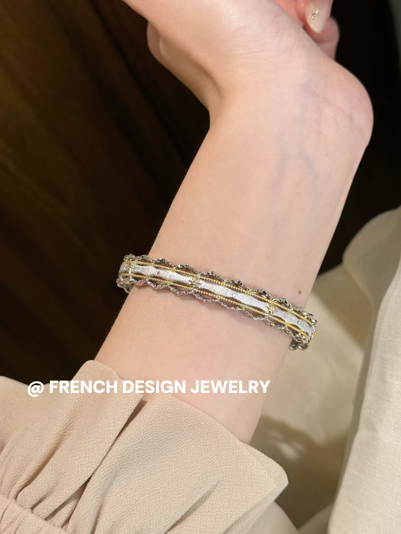 铜微镶手环/猫眼手镯/纯银手镯/手镯配件/金手镯产品图