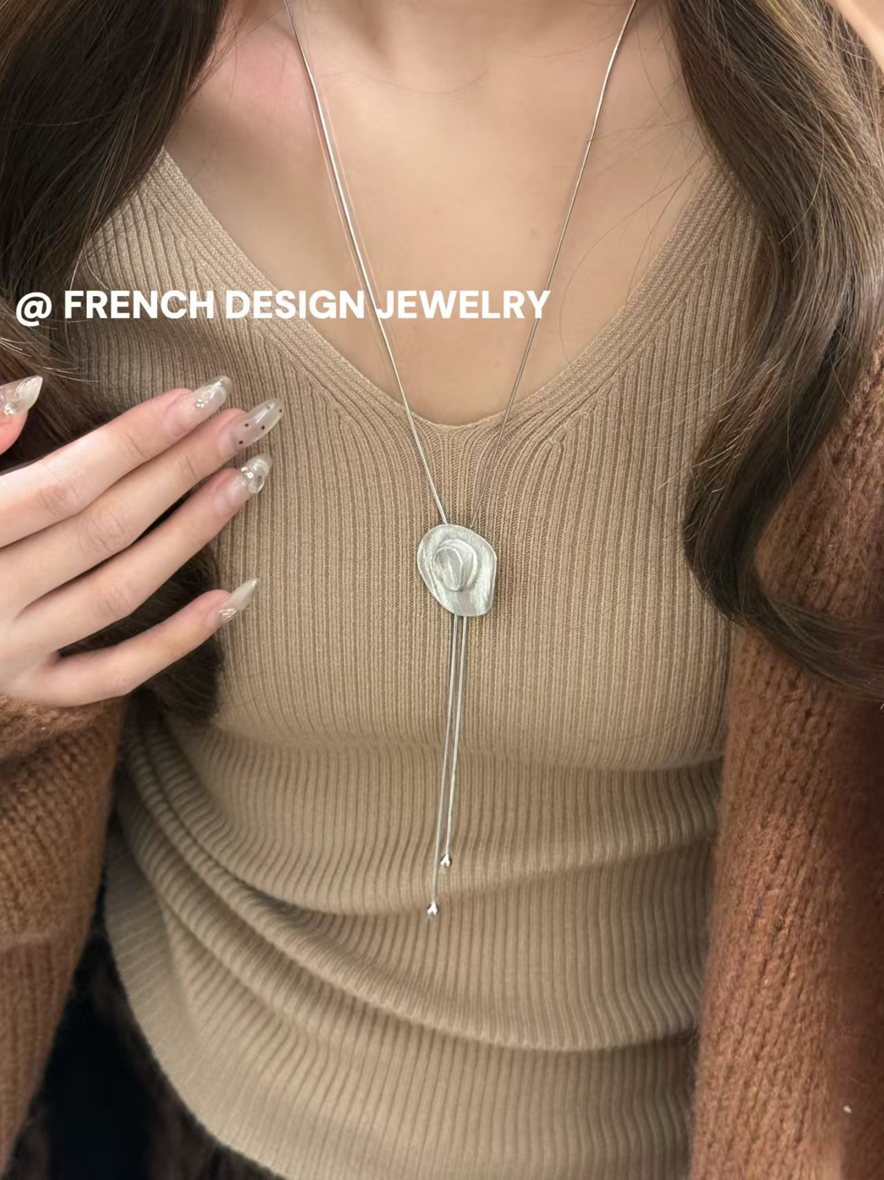 项链/珍珠/天然石项链/珍珠链条女款拼接气质/珍珠项链产品图