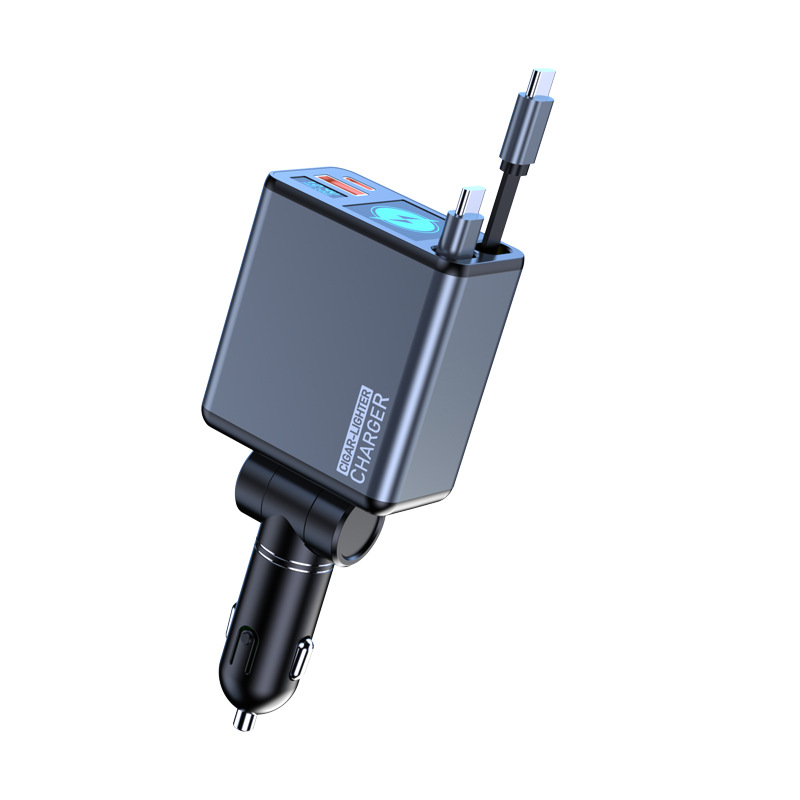 100W car mobile phone charger, multi-functional cigarette lighter adapter plug, car charger, customized flash charging