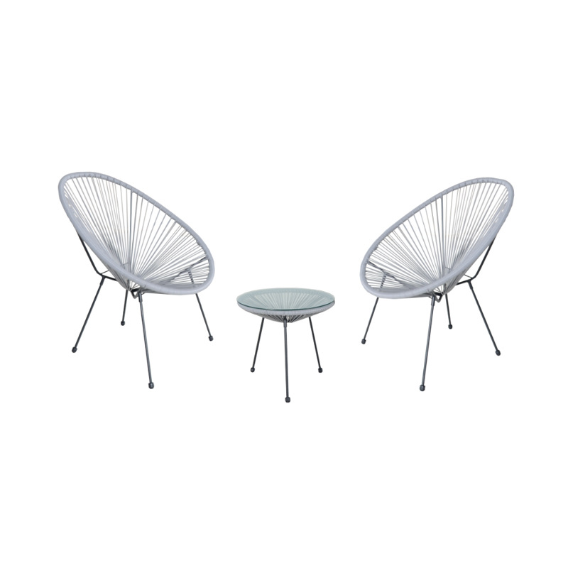Acapulco Egg Chair three-piece set, balcony leisure table and chair, outdoor courtyard rattan chair and coffee table combination pic 7