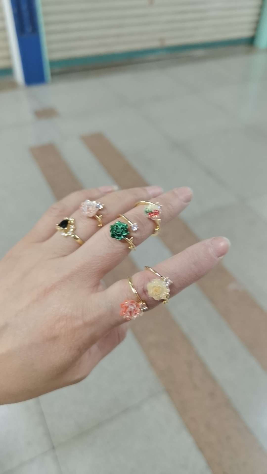 铜微镶跨境款时尚简约设计感花朵