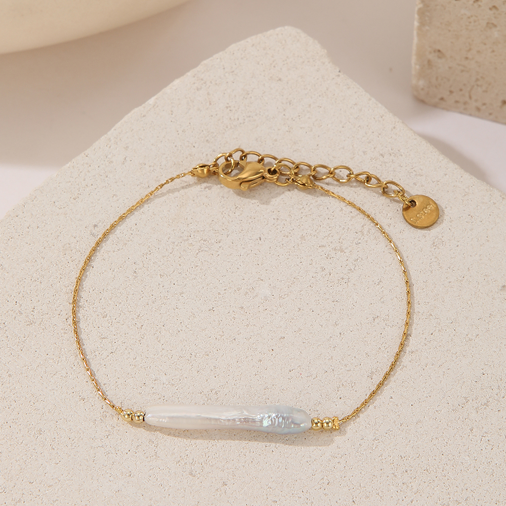 云逸饰家 2026新款极简巴洛克金色链条银色链条保色珍珠吊坠项链女款拼接气质天然石珍珠项链详情8