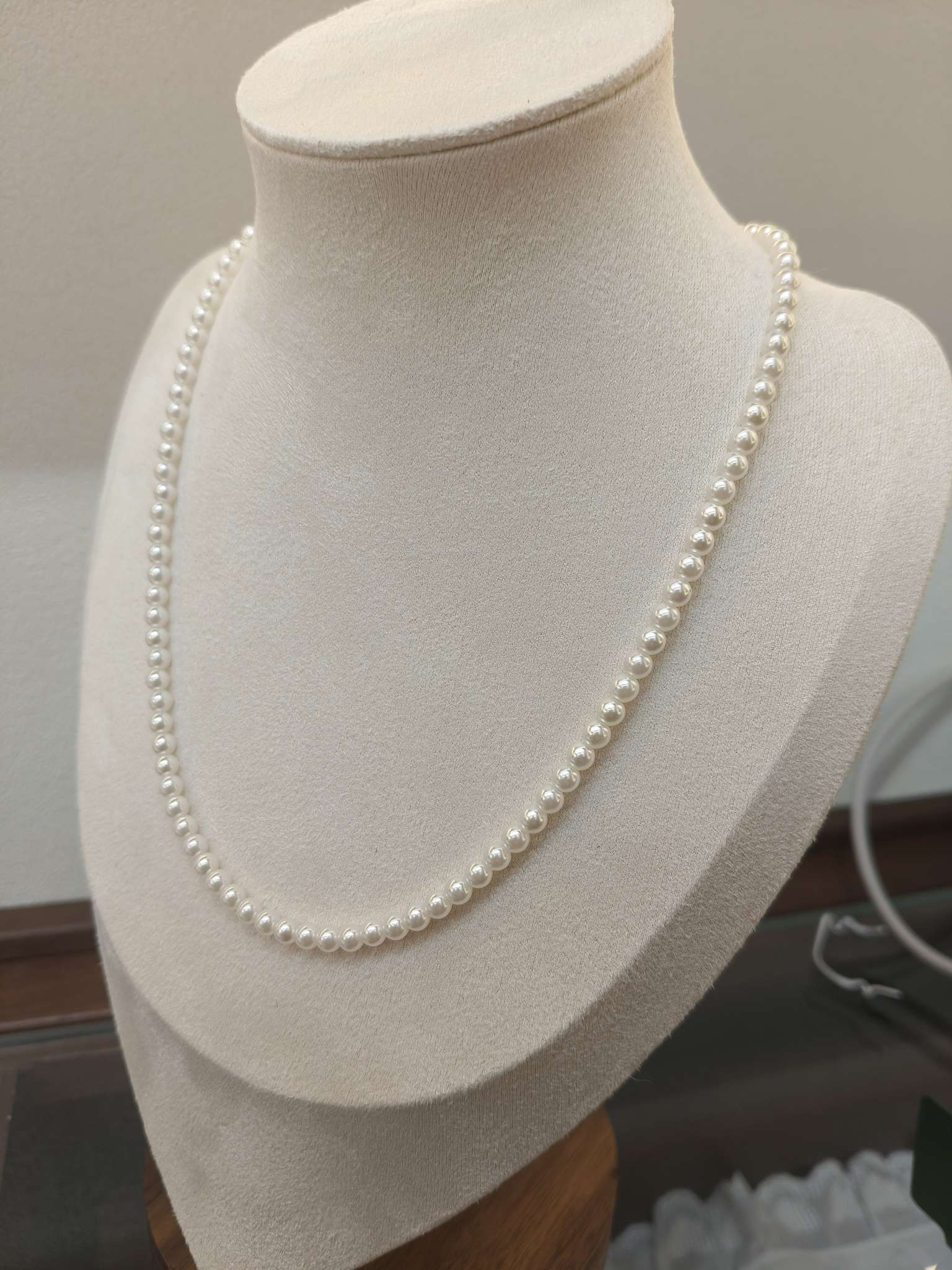 4mm施家珍珠项链女 轻奢小众高级感锁骨链 百搭颈链饰品详情图3