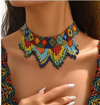 波西米亚米珠项链女款手工串珠女款项链细节图