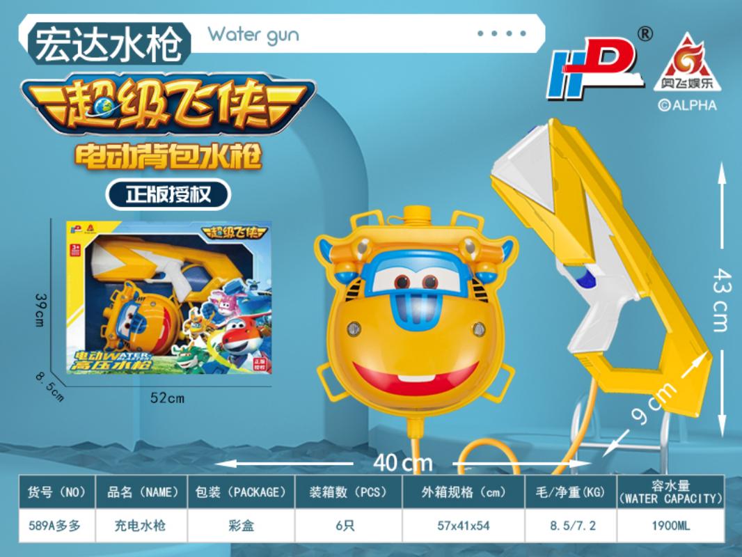 (Buy 1 for 2) Cartoon-shaped electric backpack water gun, car wash machine water gun, telescopic rod, glass scraper, garden watering, lithium battery water gun details Picture