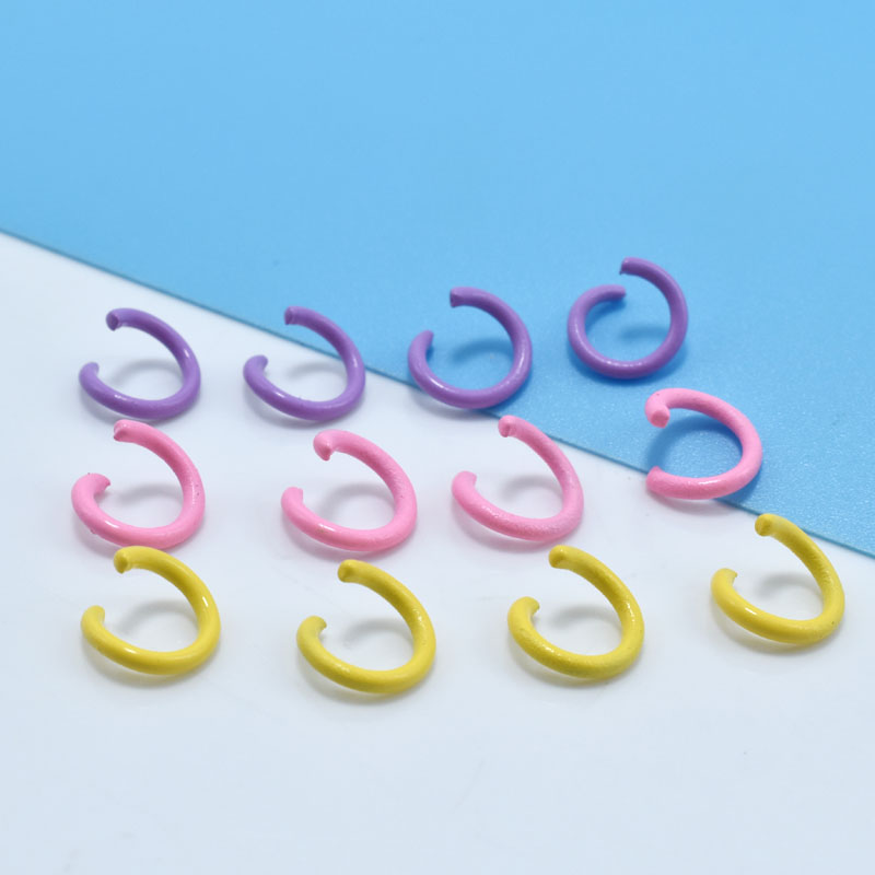 diy accesorios accesorios color hornear laca color caramelo anillo abierto 1.2*8 llavero llavero anillo de conexión Specification image