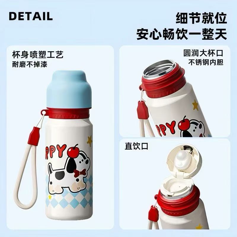 One cup of three-drink 316 food-grade insulated cup, suitable for direct drinking, wide-mouthed cup with built-in ceramic inner liner, leak-proof and convenient to carry details Picture