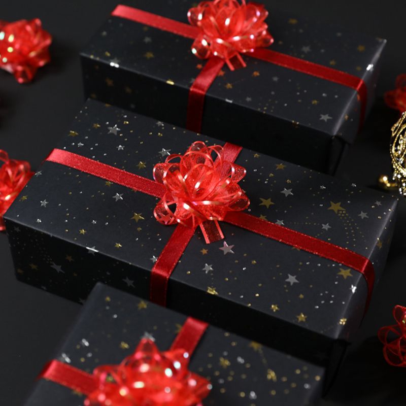Snow gauze, star flower, ribbon gift packaging, ribbon latte art, small birthday and festival gift box, decorative latte art detail image 2