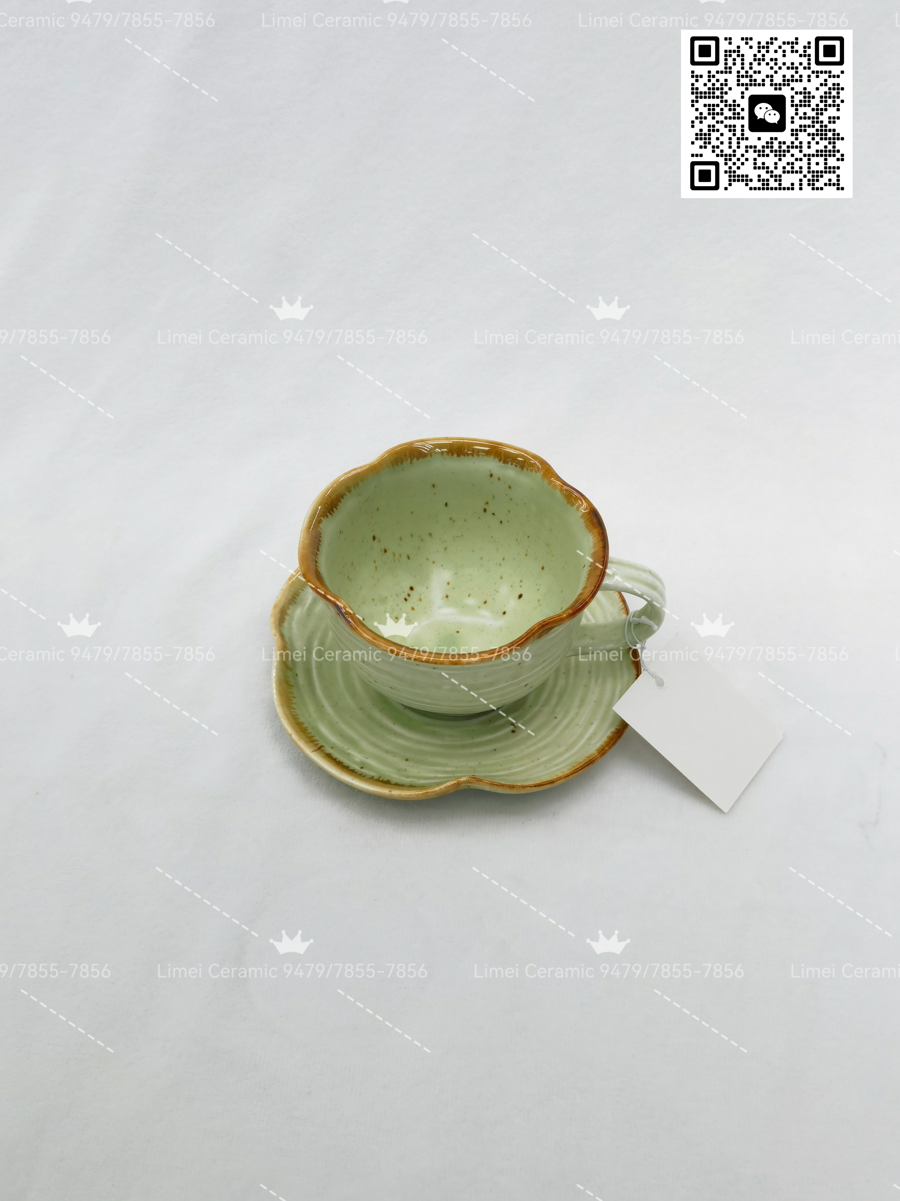 Limei Ceramic Celadon green ceramic tea cups, tea brewing cups, master cups, tea cups and tea saucers set factory direct sales