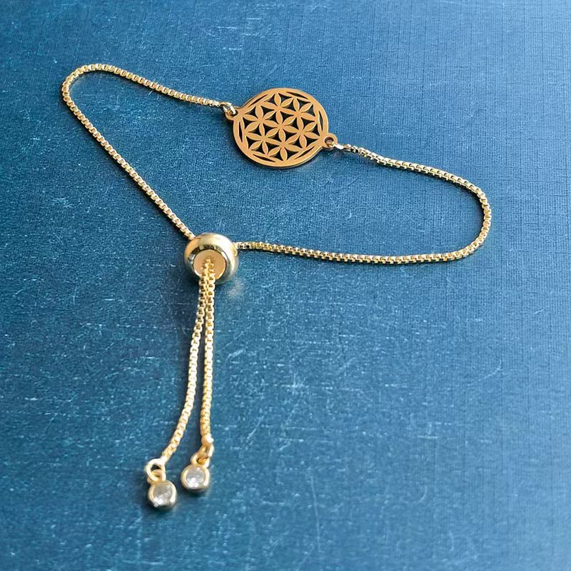 Cross-border foreign trade hollowed-out circular bracelet pendant, titanium steel and stainless steel DIY jewelry accessory connector, fashionable and individual Application Scenario