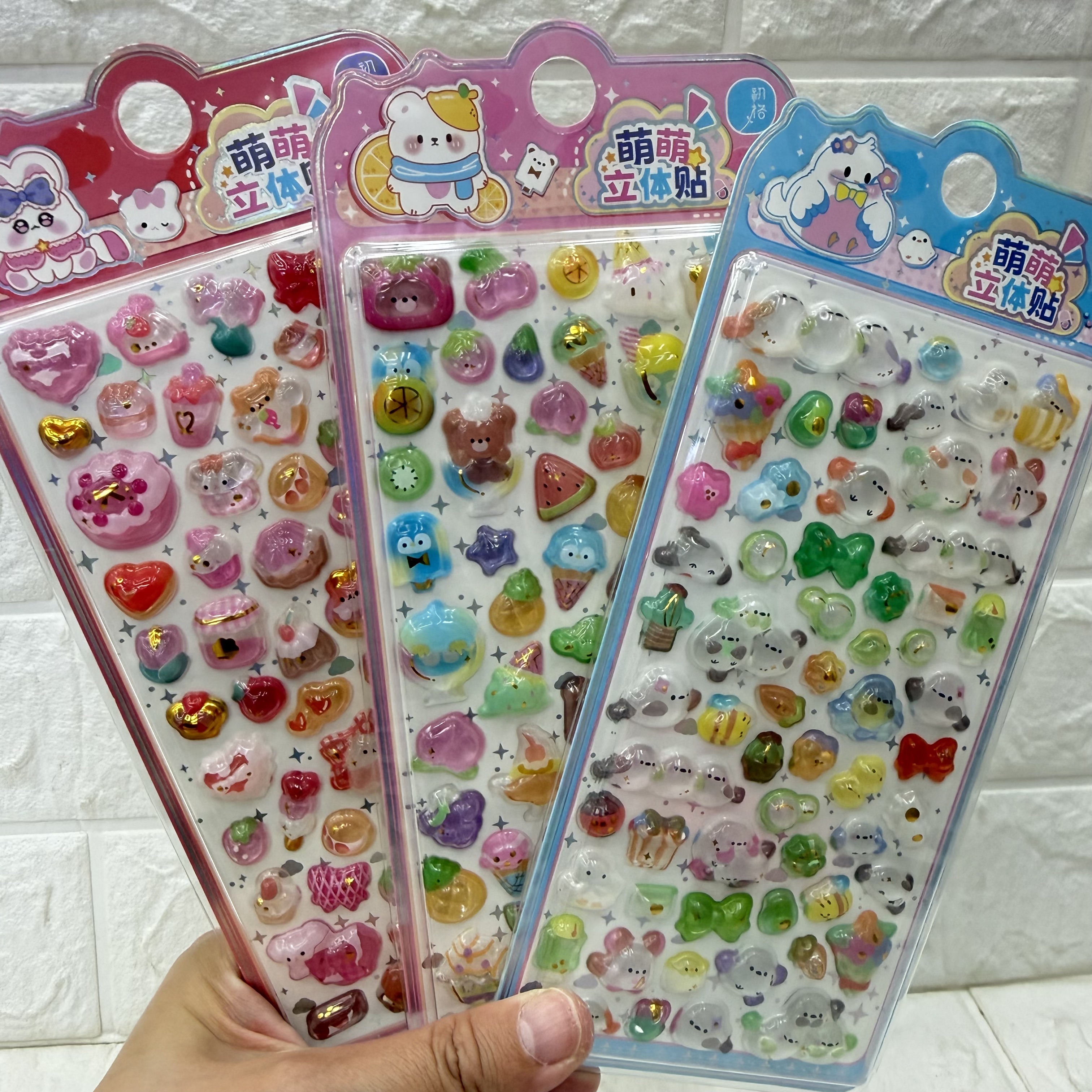 卡通3D浮雕水晶立体贴超多款式 可爱动物diy手机立体浮雕装饰贴纸