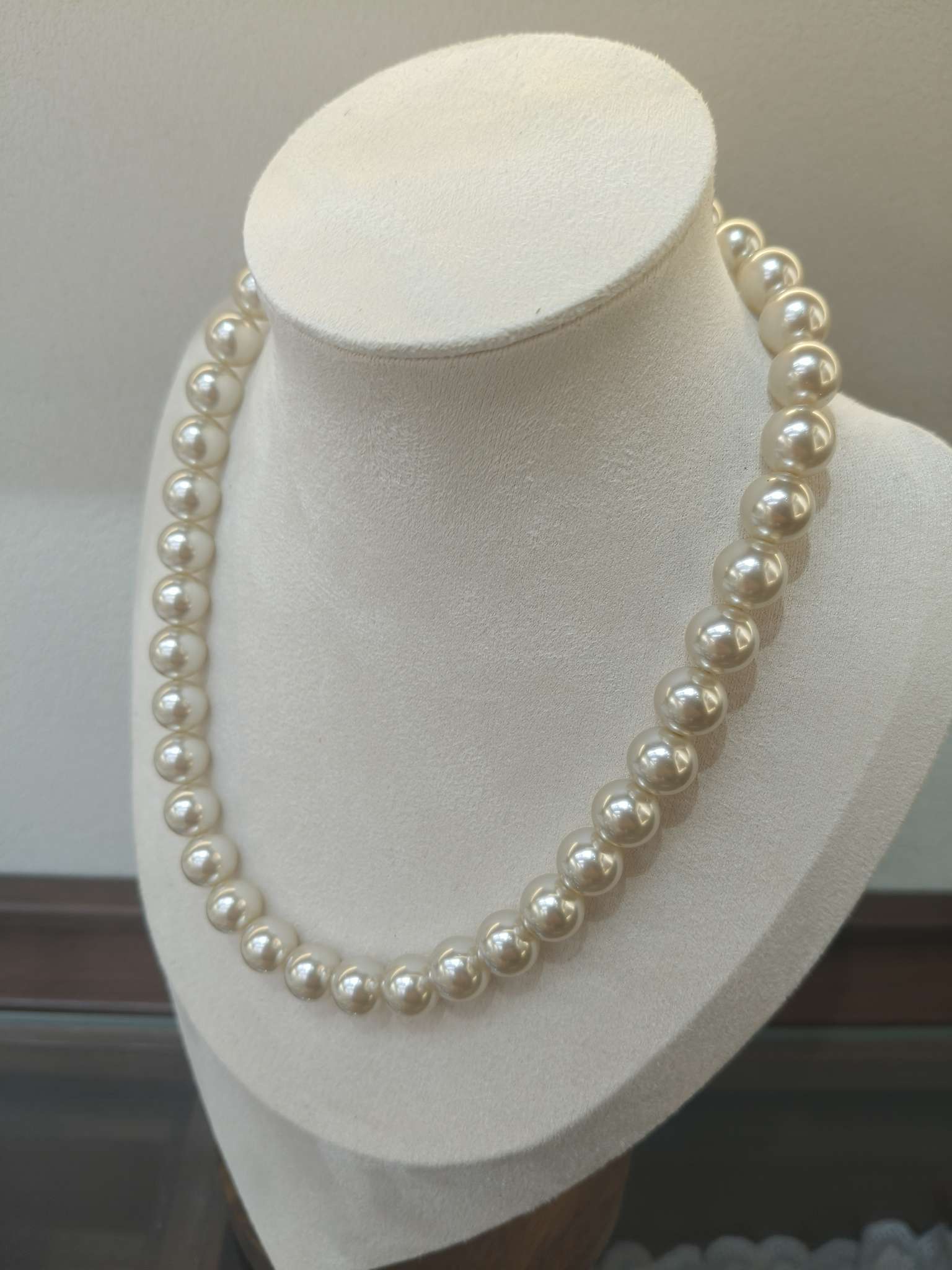 10mm香槟色施家珍珠项链女 轻奢小众高级感锁骨链 百搭颈链饰品详情图3