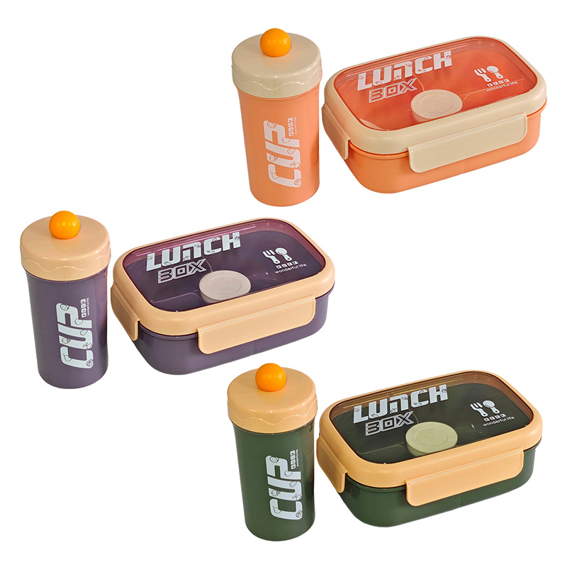 H226-592 food-grade pp lunch box with tableware, suitable for students to use in the microwave, sealed lunch box, and compartments for office workers detail image 5
