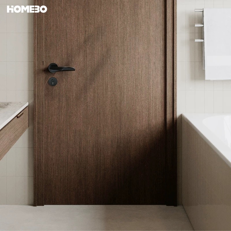 Haobao door lock, indoor black magnetic bedroom door, modern and simple home silent bathroom solid wood door handle Specification image