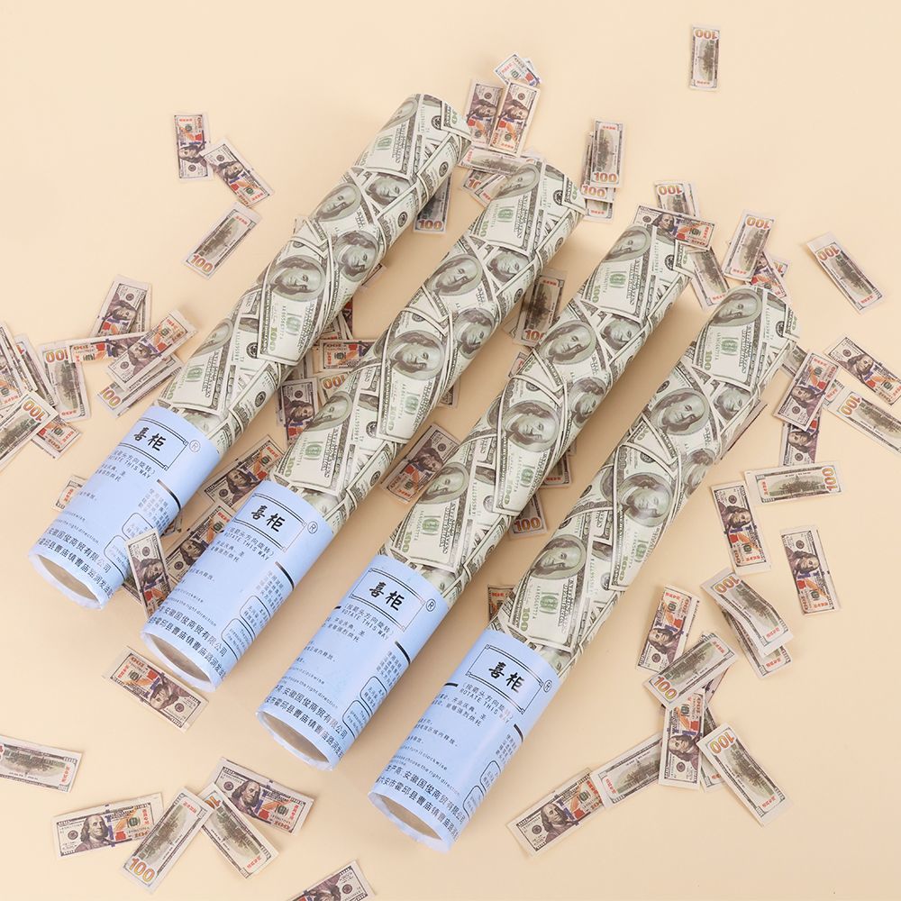 In 2026, a new style of "Get Rich Quickly" US dollar bar gift gun barrel, birthday opening giveaway, wedding party, and color-printed firework atmosphere props Application Scenario