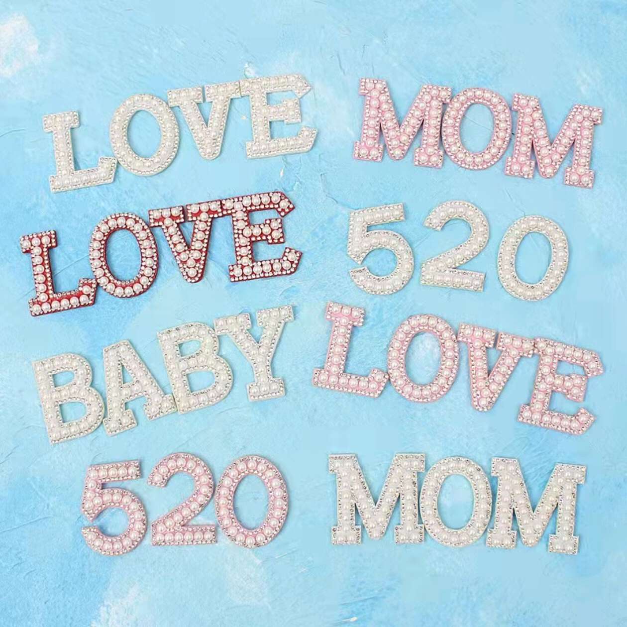 厂家直销，无纺布烫钻，皇冠，珍珠字母，珍珠数字，钻贴，电商爆款