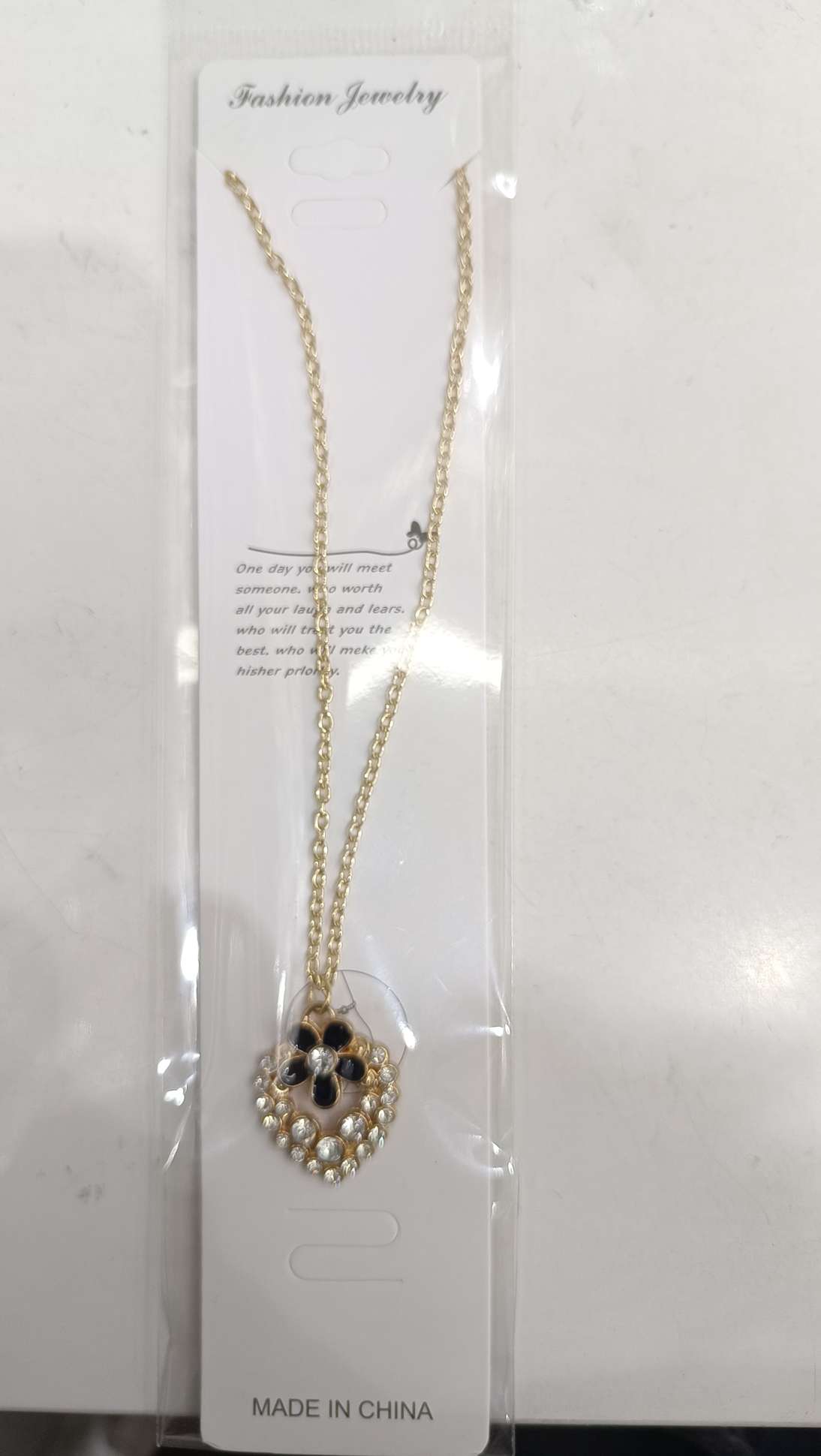 黑色满钻山茶花项链女轻奢小众设计简约时尚滴油吊坠耳钉饰品批发 