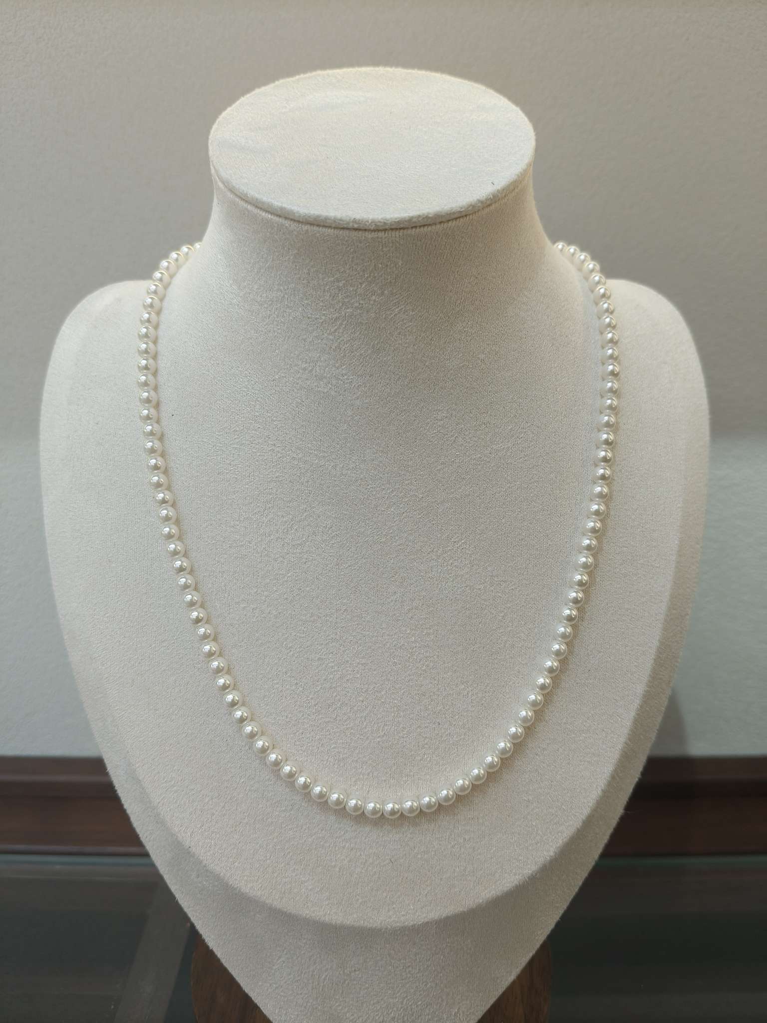 4mm施家珍珠项链女 轻奢小众高级感锁骨链 百搭颈链饰品