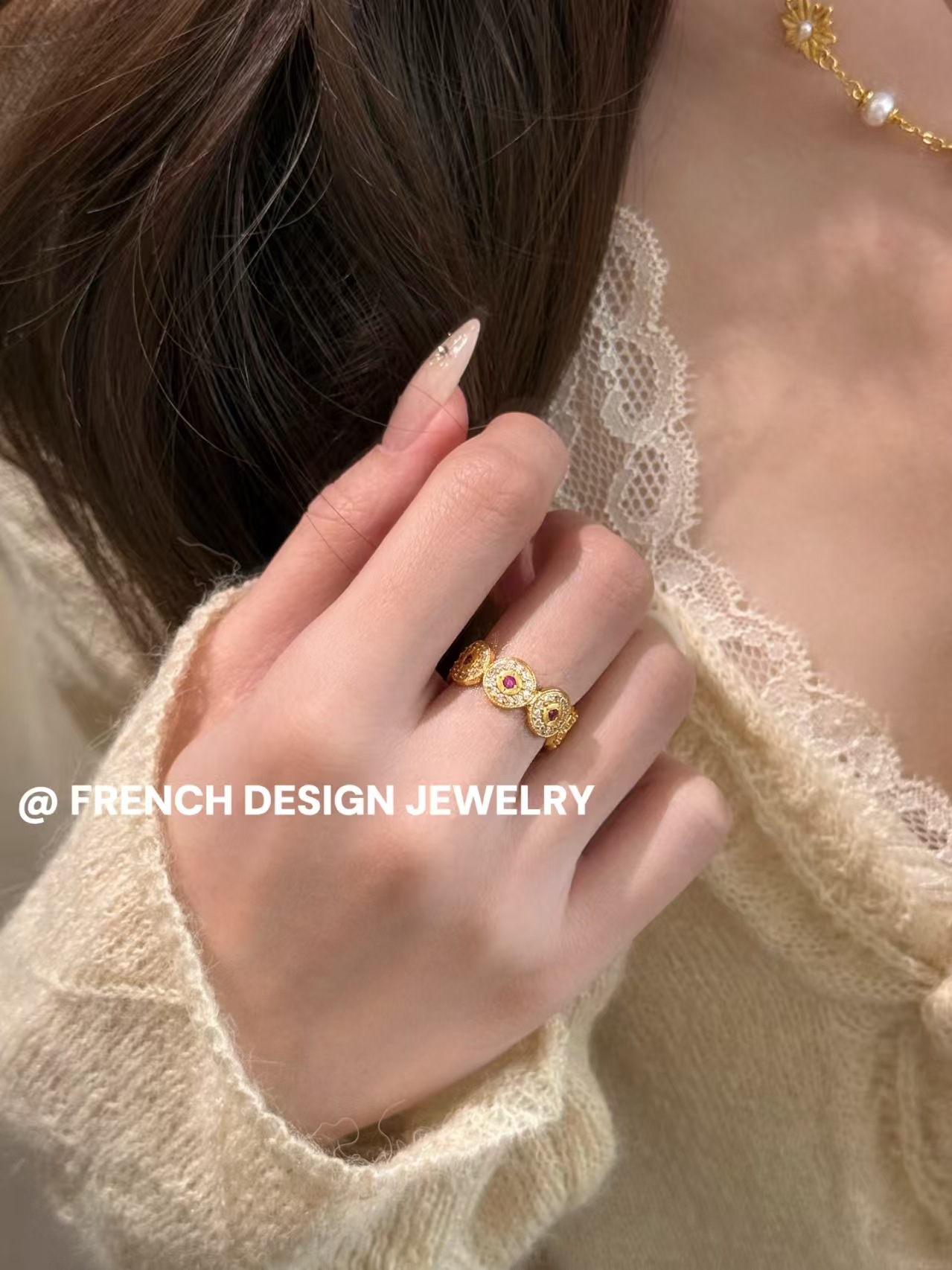 铜微镶戒指/戒指/莫桑钻/银戒指/戒指跨境白底实物图