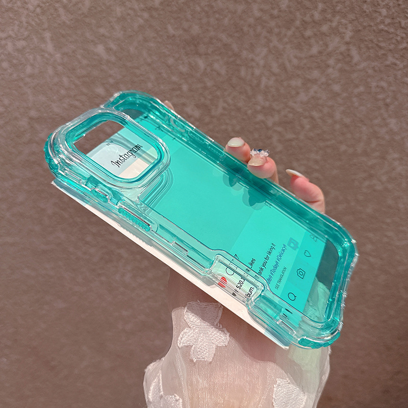 透明绿色硅胶手机壳手机链电镀手机皮套保护套150g