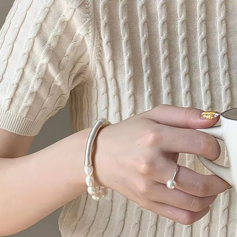 珍珠红绳水晶手链纯银女款时尚简约手串饰品