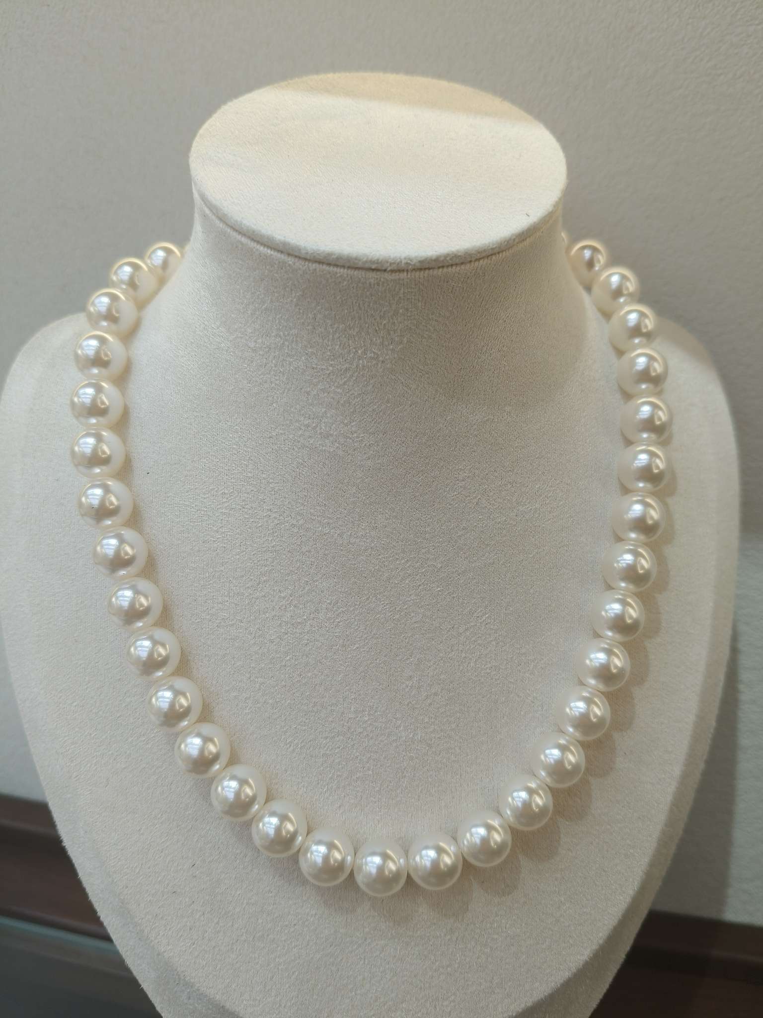 10mm施家珍珠项链女 轻奢小众高级感锁骨链 百搭颈链饰品