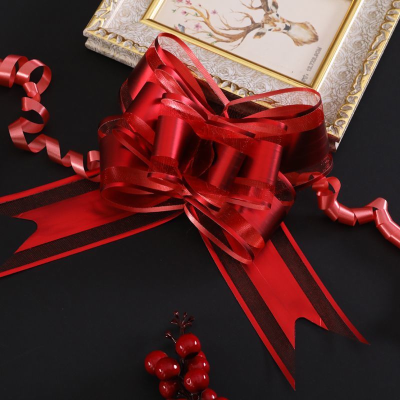 Matte jacquard mesh, colorful Christmas, New Year and wedding gifts, star-shaped flower hand-pulled bow decorations detail image 6