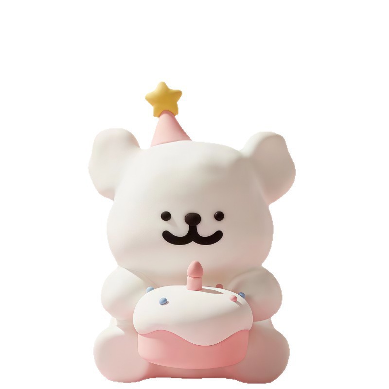 线条小狗生日蛋糕氛围感小夜灯儿童卧室床头睡眠灯小台灯送女生朋友礼物 