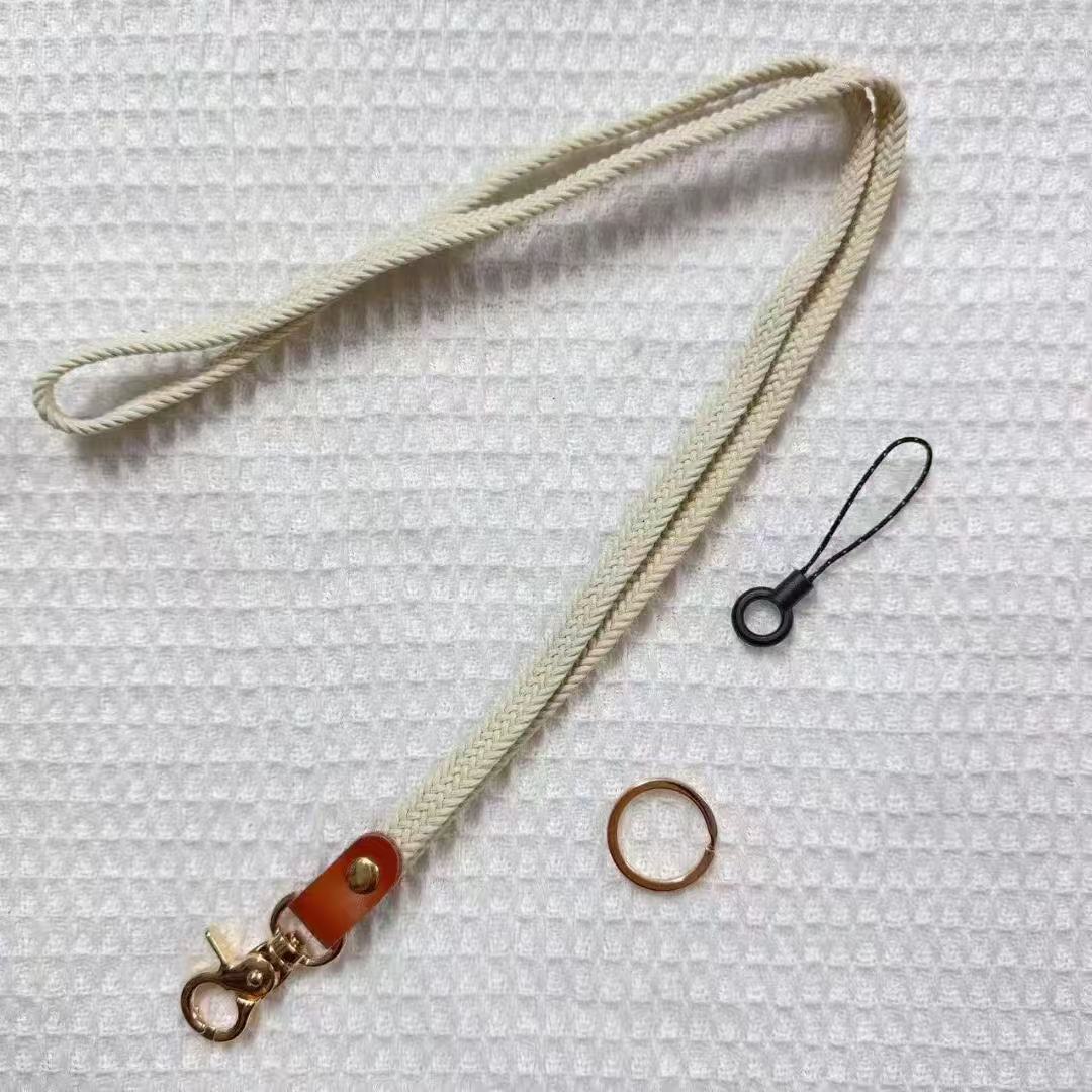 亚马逊爆手机挂绳配件时尚男女通用可挂脖弹力编织手机挂绳 卡其