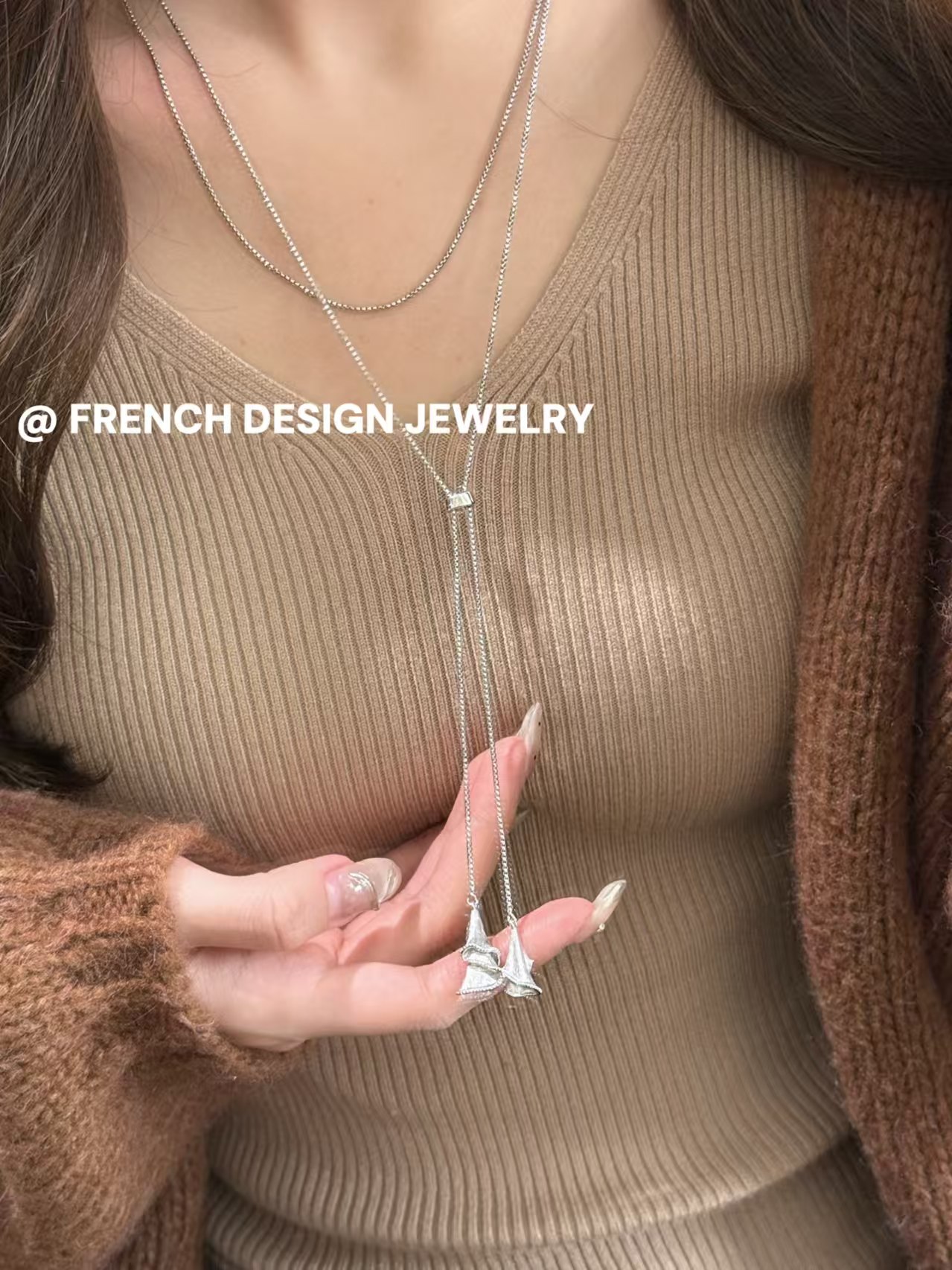 项链/珍珠/天然石项链/珍珠链条女款拼接气质/珍珠项链产品图