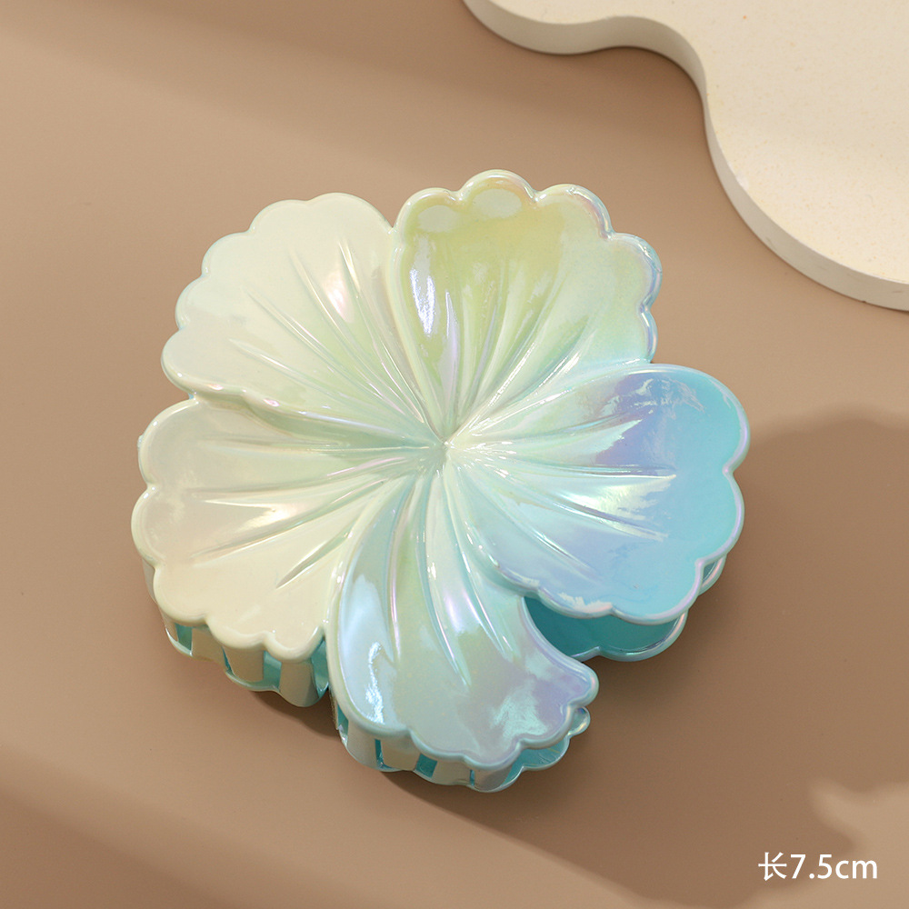 花朵双色渐变∪V镀发饰发夹时尚装饰新品详情图5