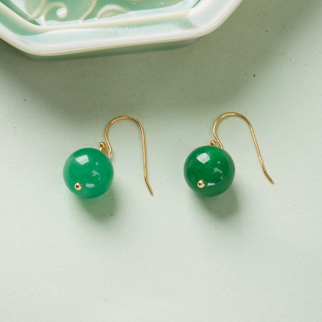 【 Ya Jin Pei Jewelry 】S925 Silver 12MM Dry Blue Earrings (Silver Gold Plating)
