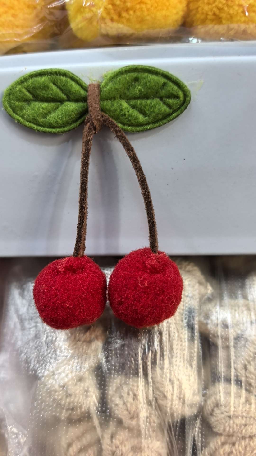 红樱桃叶子对对球杨梅高弹毛球2公分大红樱桃涤纶毛球diy饰品配件 手工DIY饰品