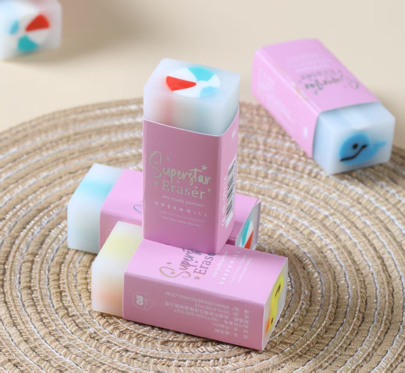 HR-09674 Holiday Colorful Duck-patterned Eraser Blind Box Set Stationery Eraser details Picture