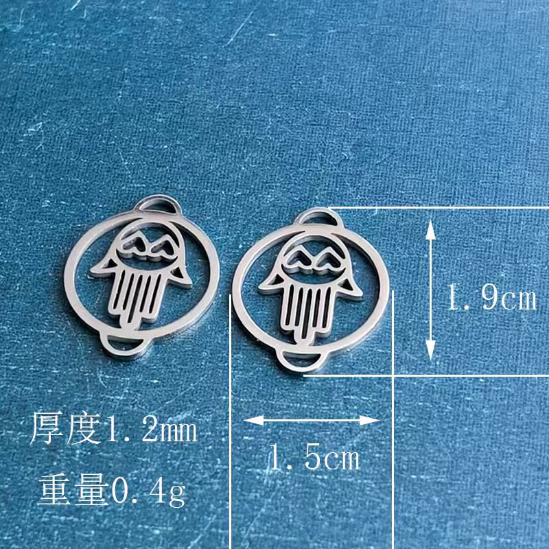Cross-border foreign trade hand, love titanium steel stainless steel bracelet, pendant, necklace, DIY accessory, connector, personalized and trendy detail image 2