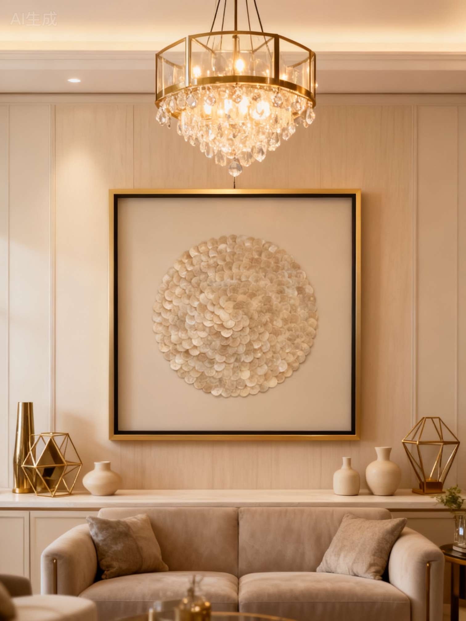 贝壳立体实物装饰画