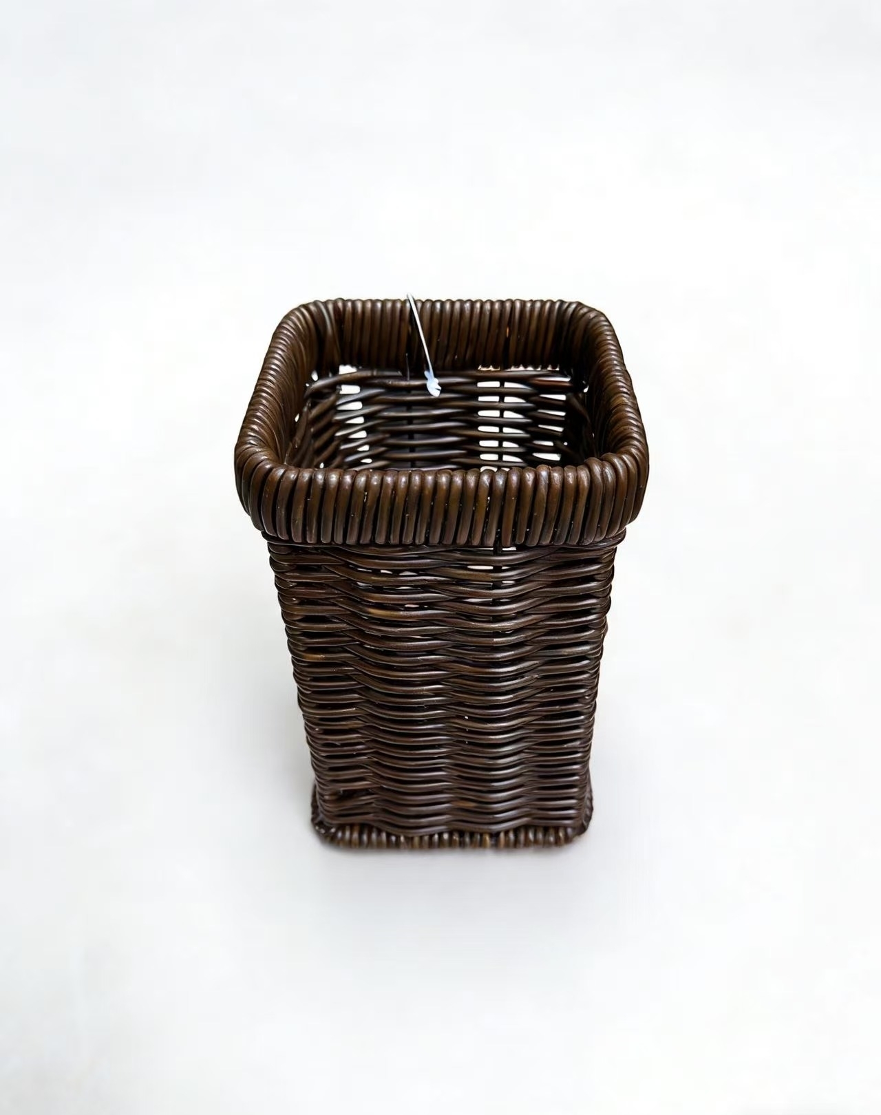 胶藤编织正方形笔筒编织收纳笔筒家居收纳杂物篮厨房刀叉收纳篮