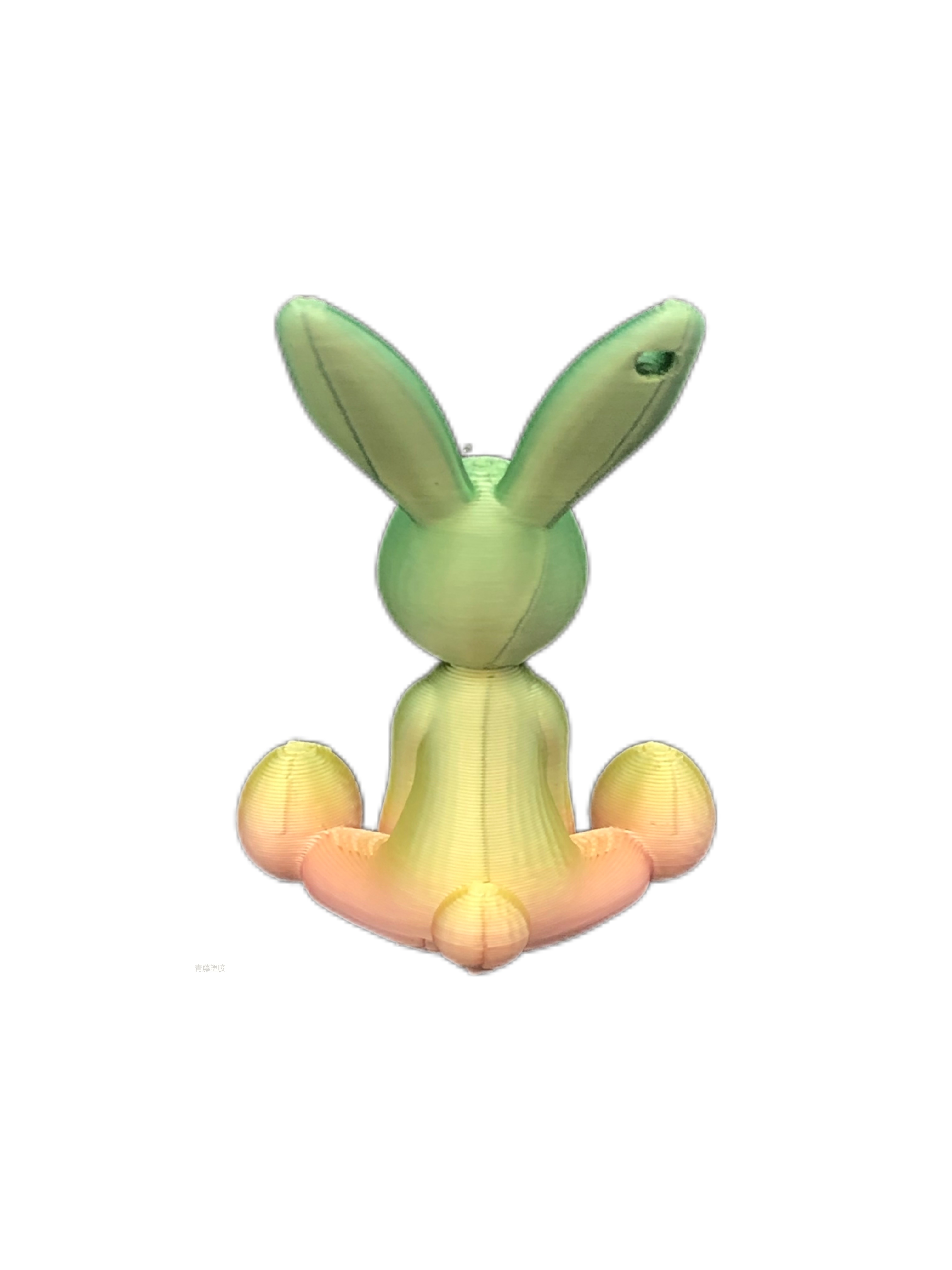 绿色渐变兔子玩偶穿裙子的钩织宠物玩具小黄鸭兔子挂件狗狗陪伴鸭解压好看钥匙扣挂件