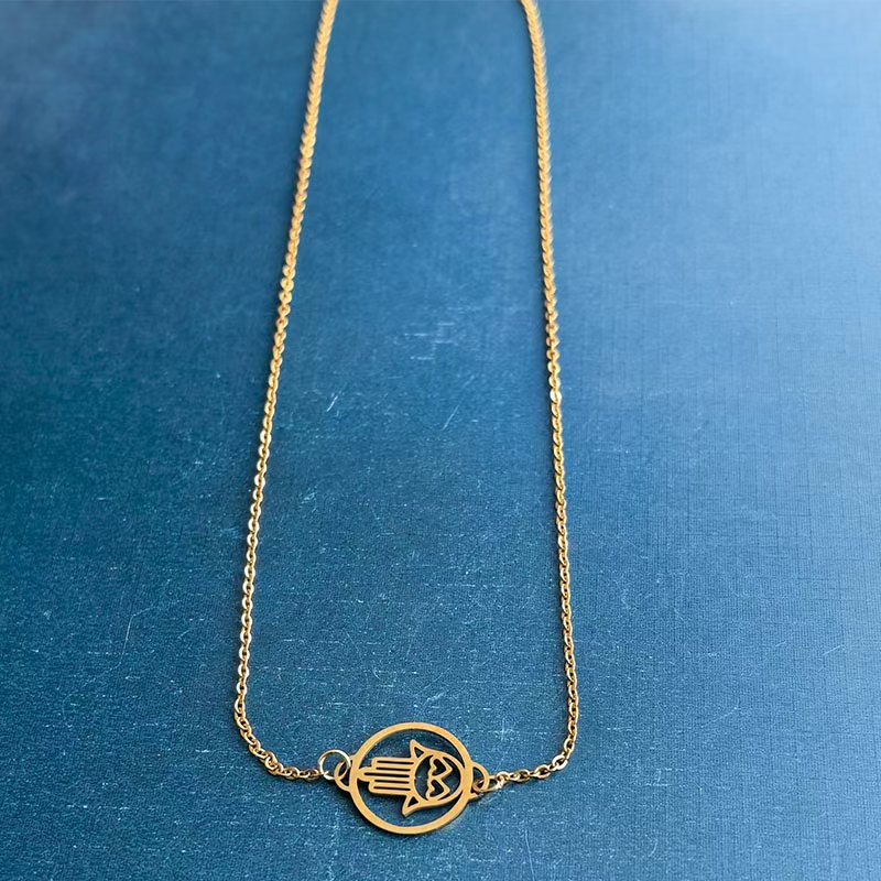 Cross-border foreign trade hand, love titanium steel stainless steel bracelet, pendant, necklace, DIY accessory, connector, personalized and trendy Item Picture