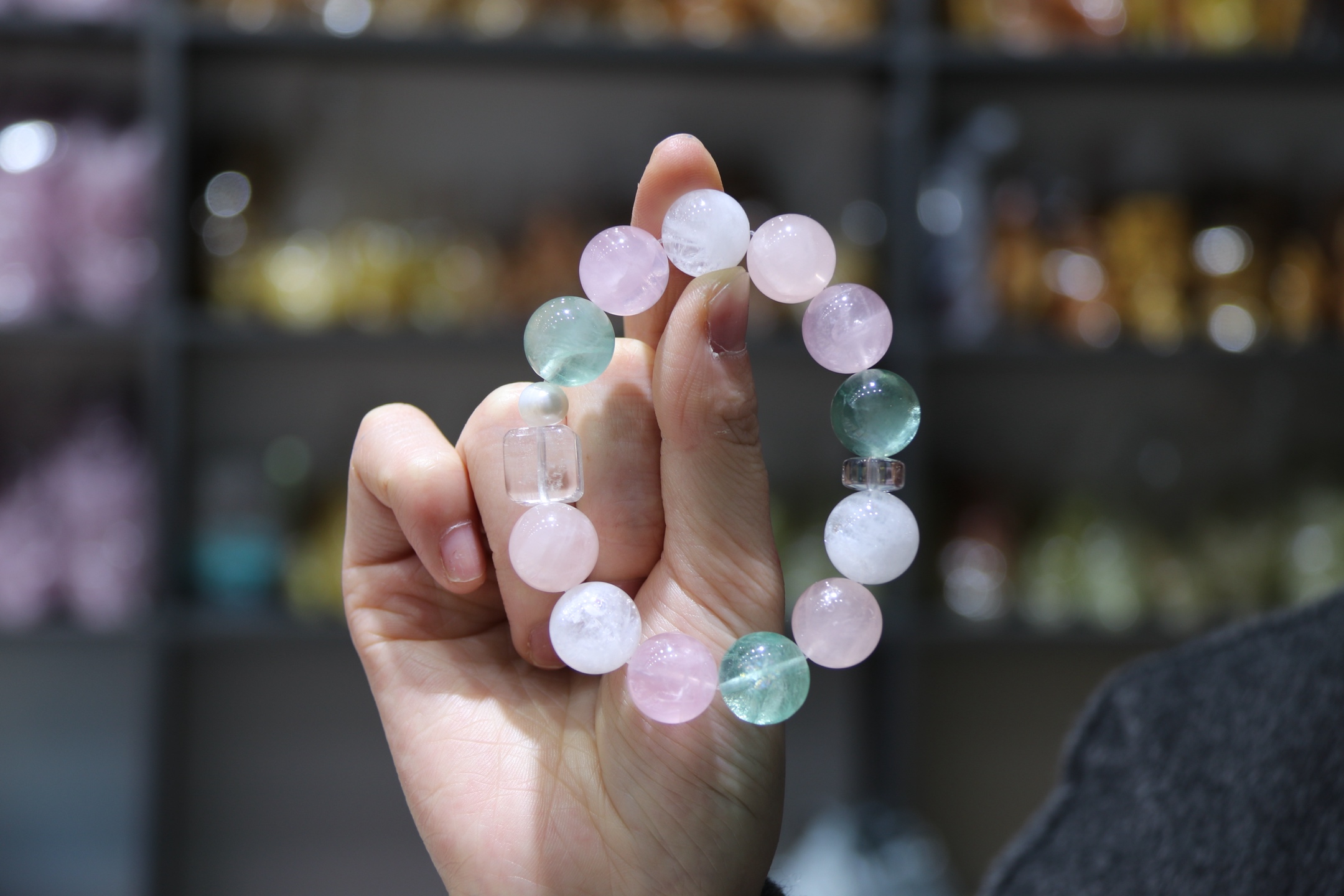 【 Ya Jin Pei Jewelry 】14mm green fluorite stabilizes the mood, and white crystal purifies the venue with abundant treasure elements details Picture