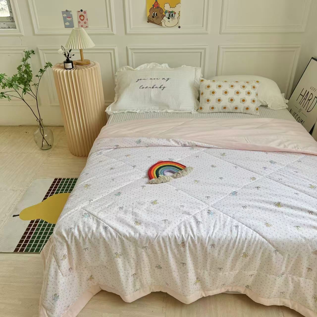 四件套/床上四件套/4件套/床上用品/被套纯棉白底实物图