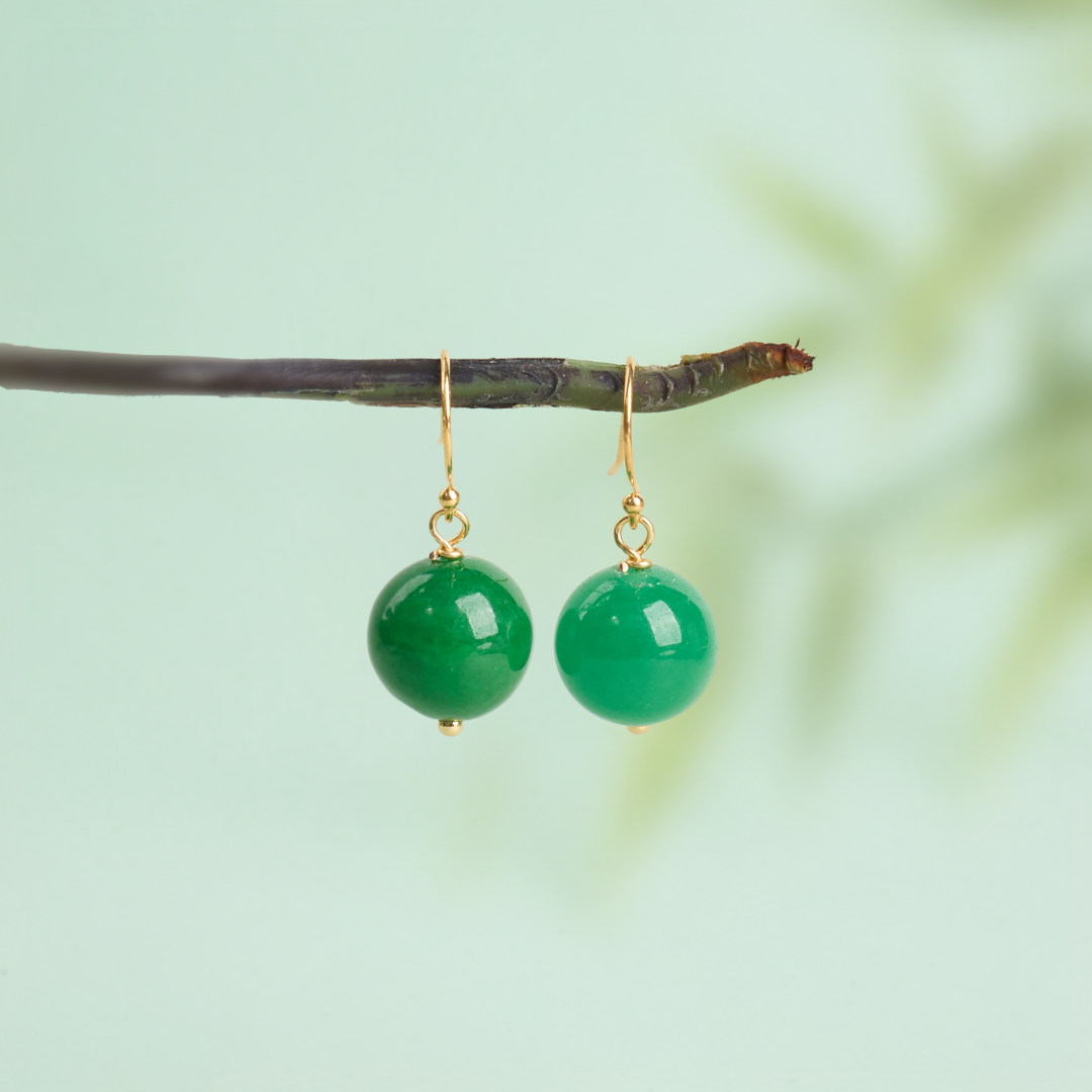 【 Ya Jin Pei Jewelry 】S925 Silver 12MM Dry Blue Earrings (Silver Gold Plating)