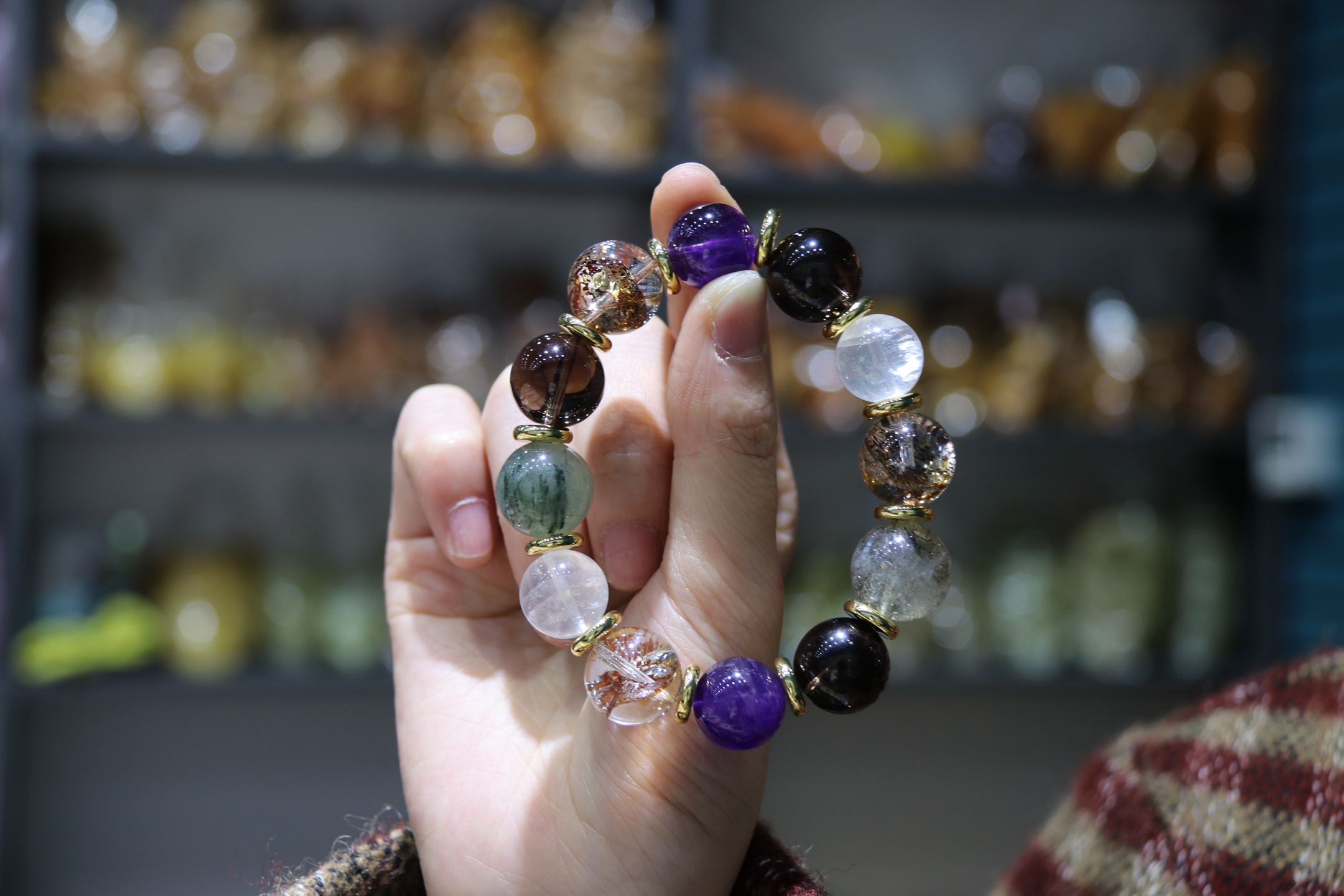 【 Yajinpei Jewelry 】15mm green rutile (wood) opens up business opportunities and is full of treasure elements Specification image