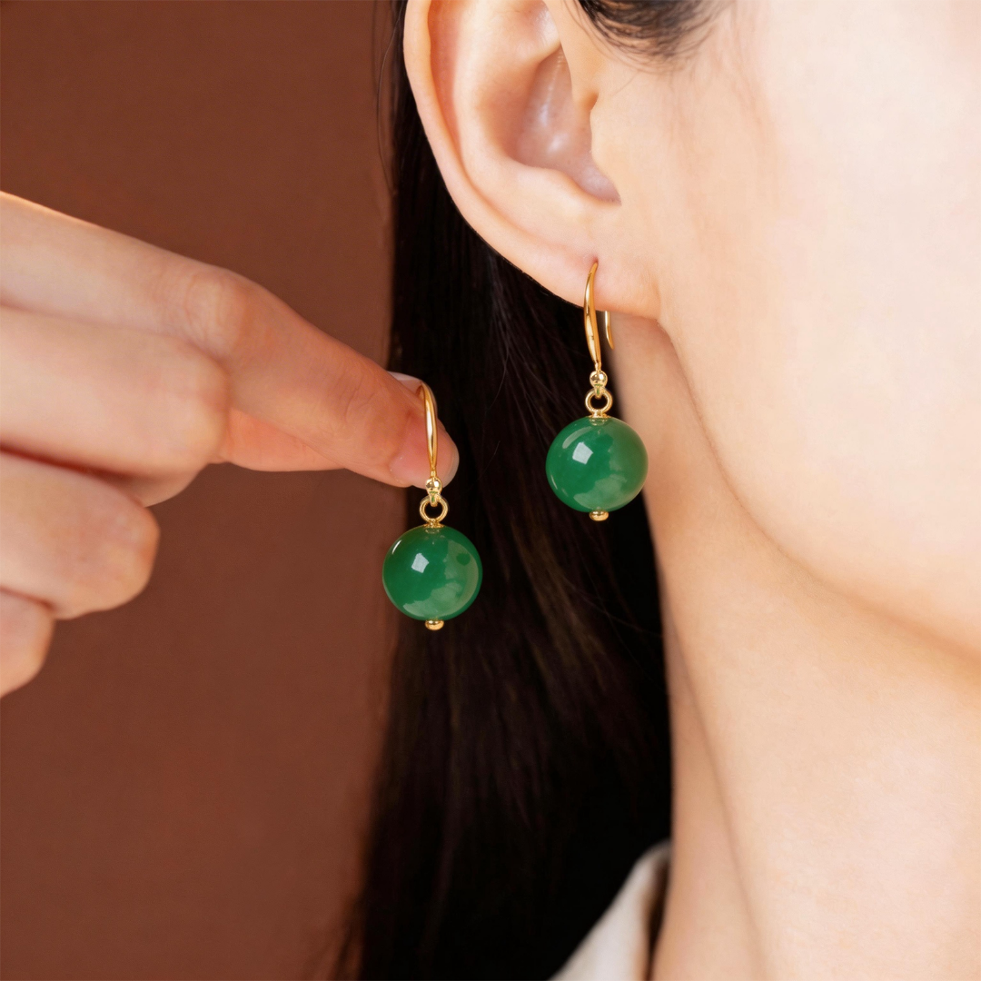 【 Ya Jin Pei Jewelry 】S925 Silver 12MM Dry Blue Earrings (Silver Gold Plating)