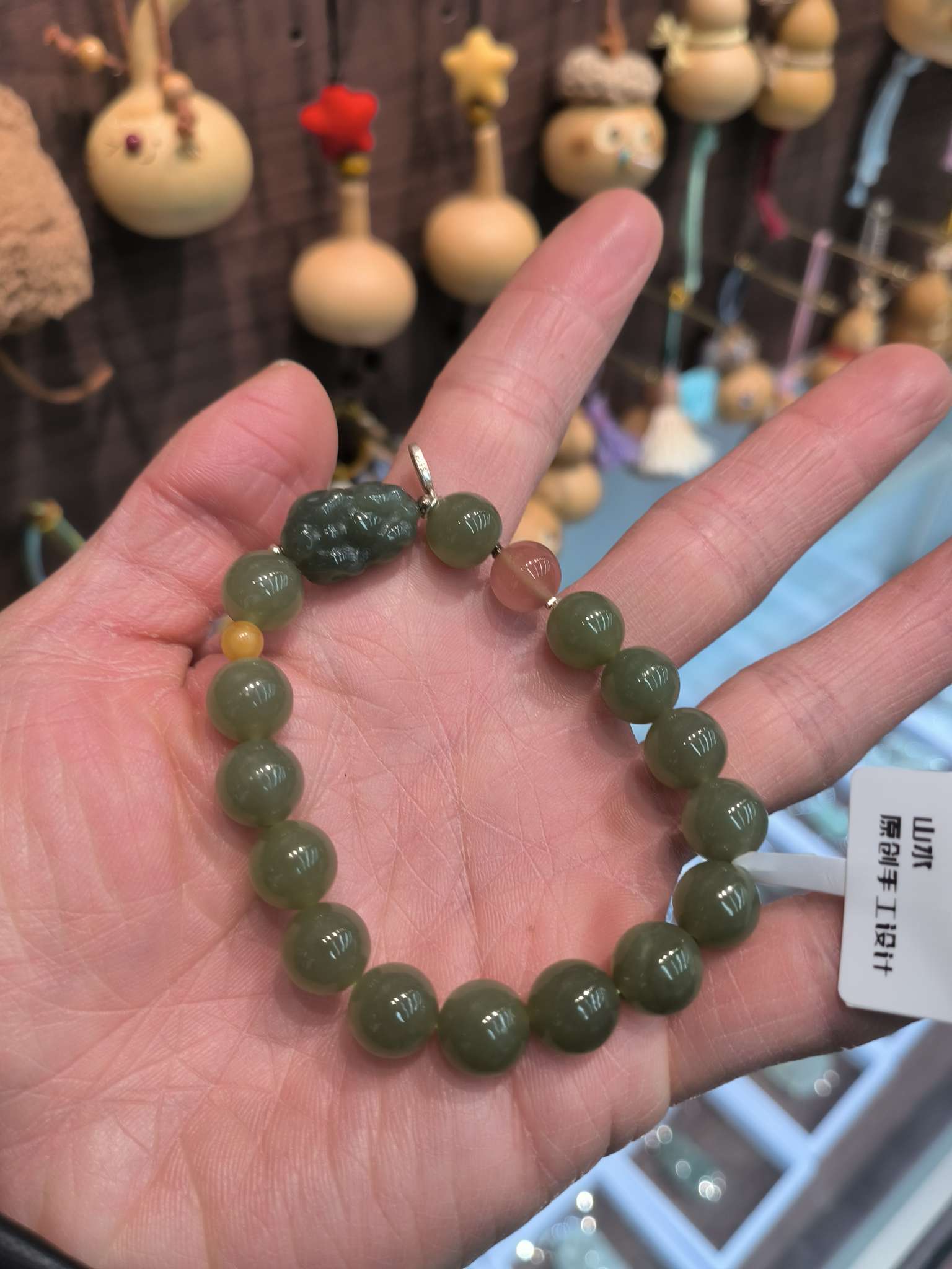 和田玉手串女款时尚手链饰品简约设计