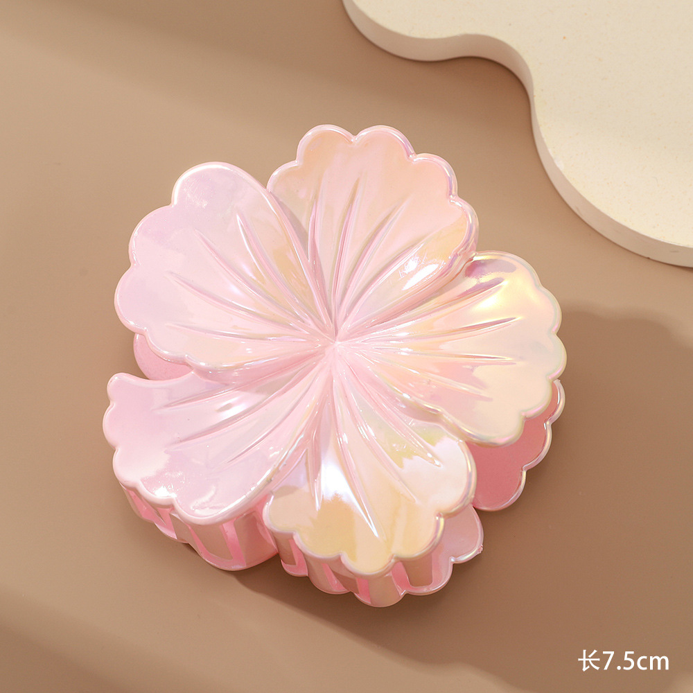 花朵双色渐变∪V镀发饰发夹时尚装饰新品详情图6