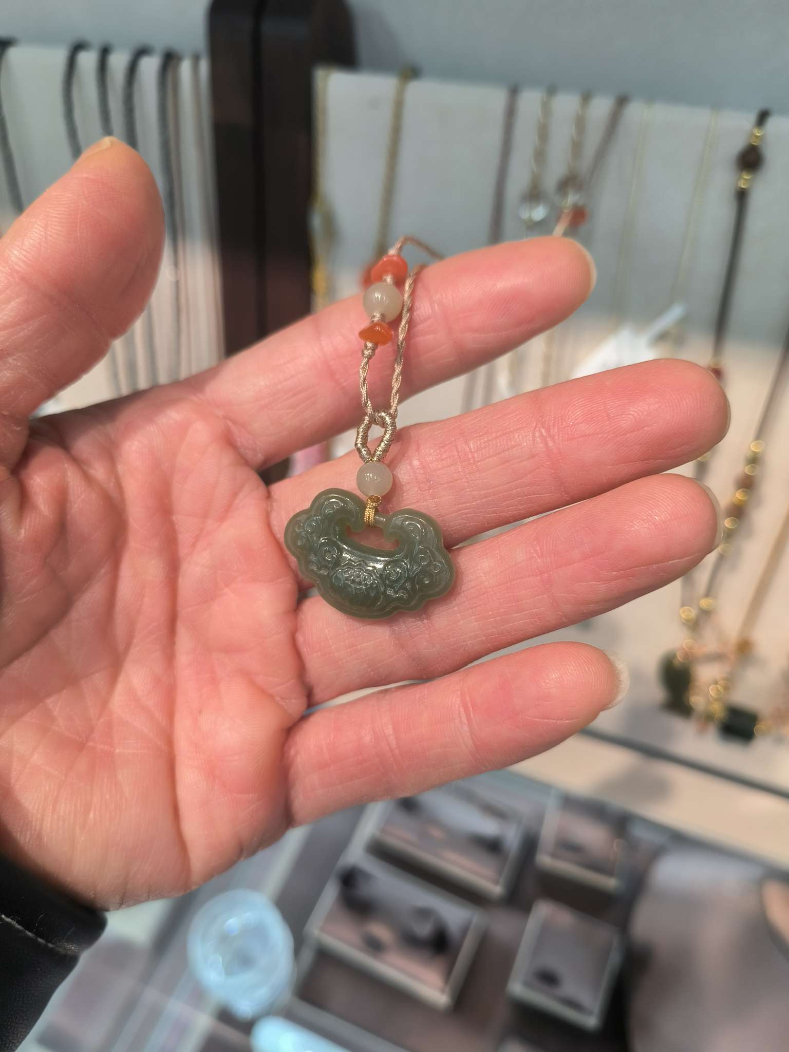 和田玉如意项饰天然玉石项链优雅时尚饰品