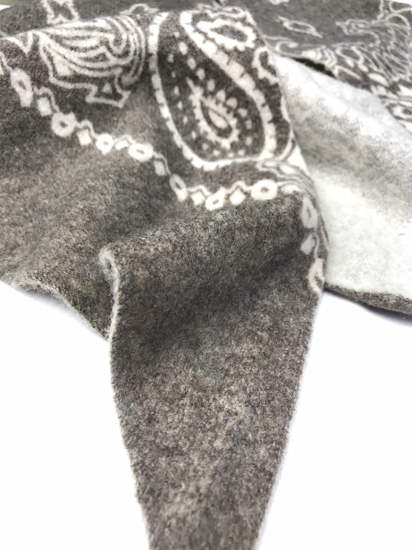 New cross-border scarf wholesale e-commerce live streaming wool knitted printed cashew flower wool triangular scarf supply chain details Picture