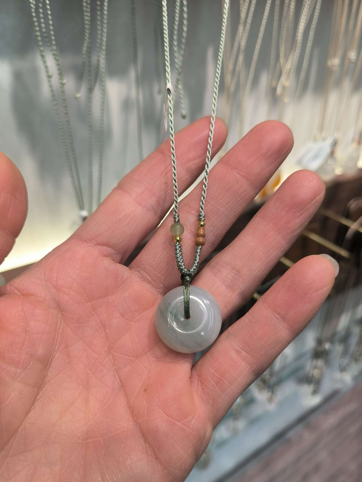 天山翠平安扣项饰天然玉石项链优雅时尚饰品