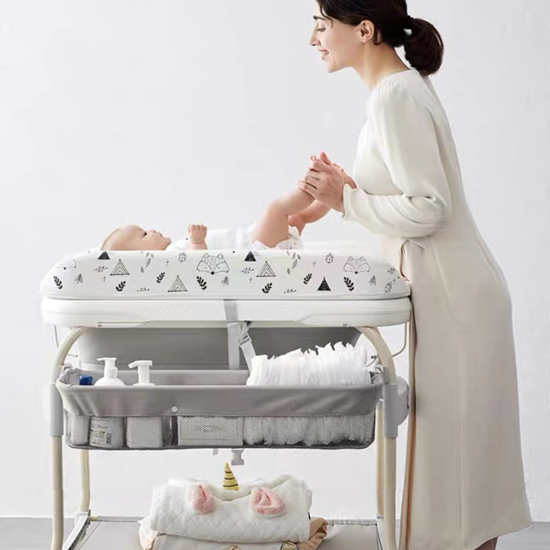 跨境三合一新生儿尿布台宝宝换尿布洗澡一体浴盆多功能移动抚触台婴儿护理台 产品图